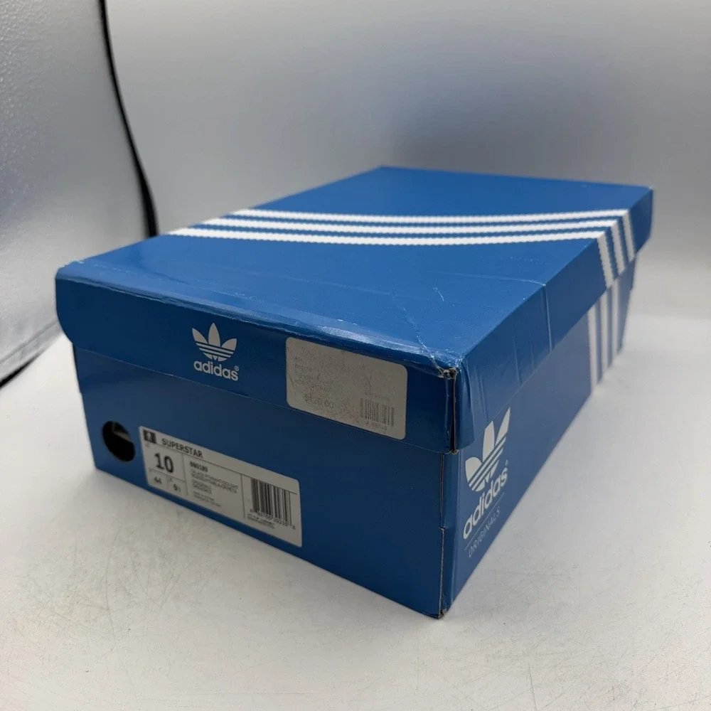 Adidas Superstar Boost Shoes Mens Sz 10 Core Black/White/Gold Sneakers‎ BB0189